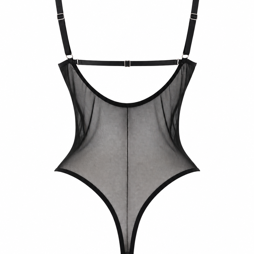 Nyx Siyah Transparan Bodysuit